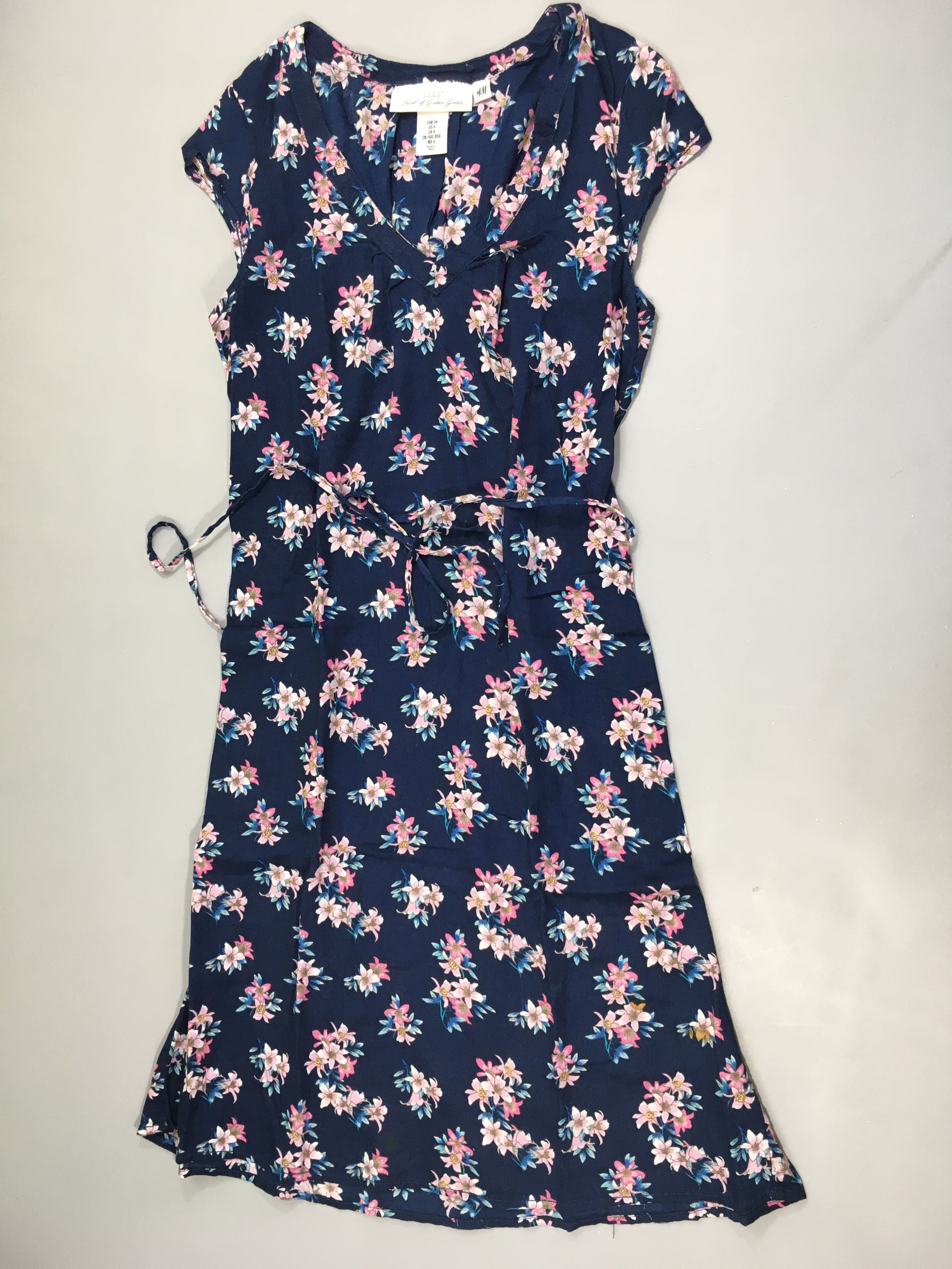 Robe m.c bleu fleurs, taille 34
