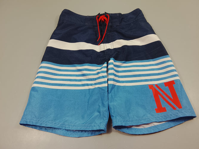 Maillot short bleu marine, rouge, blanc rayé bleu "N", moins cher chez Petit Kiwi