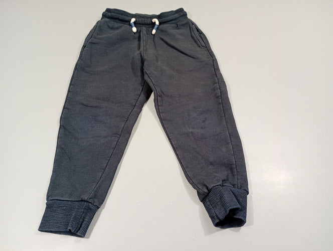 Pantalon jogging bleu marine taille et chevilles élastiques, moins cher chez Petit Kiwi