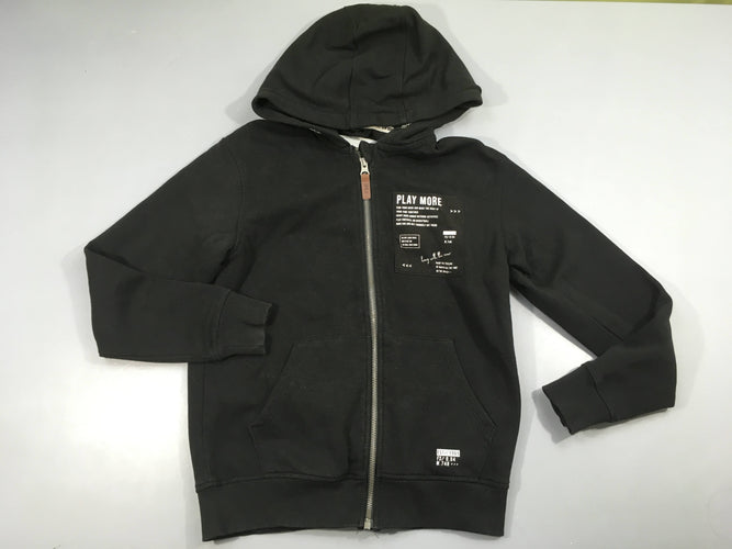 Sweat zippé à capuche noir play more pepperts, légèrement bouloché, moins cher chez Petit Kiwi