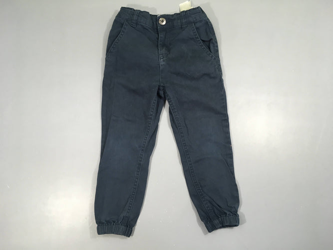 Pantalon taille et chevilles élastiques bleu foncé, moins cher chez Petit Kiwi