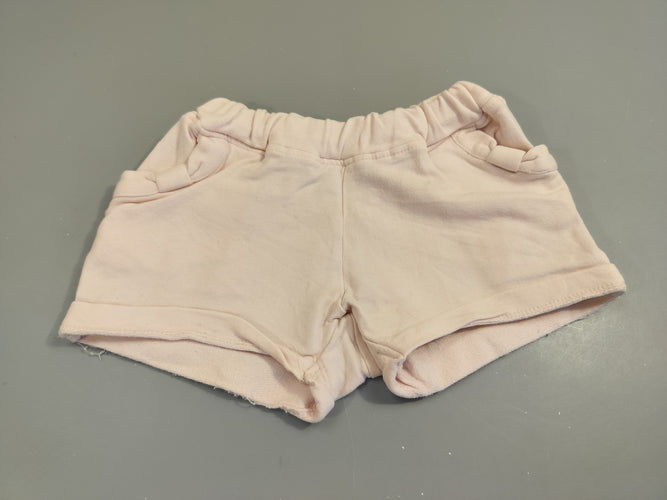 Short molleton à revers rose clair, moins cher chez Petit Kiwi