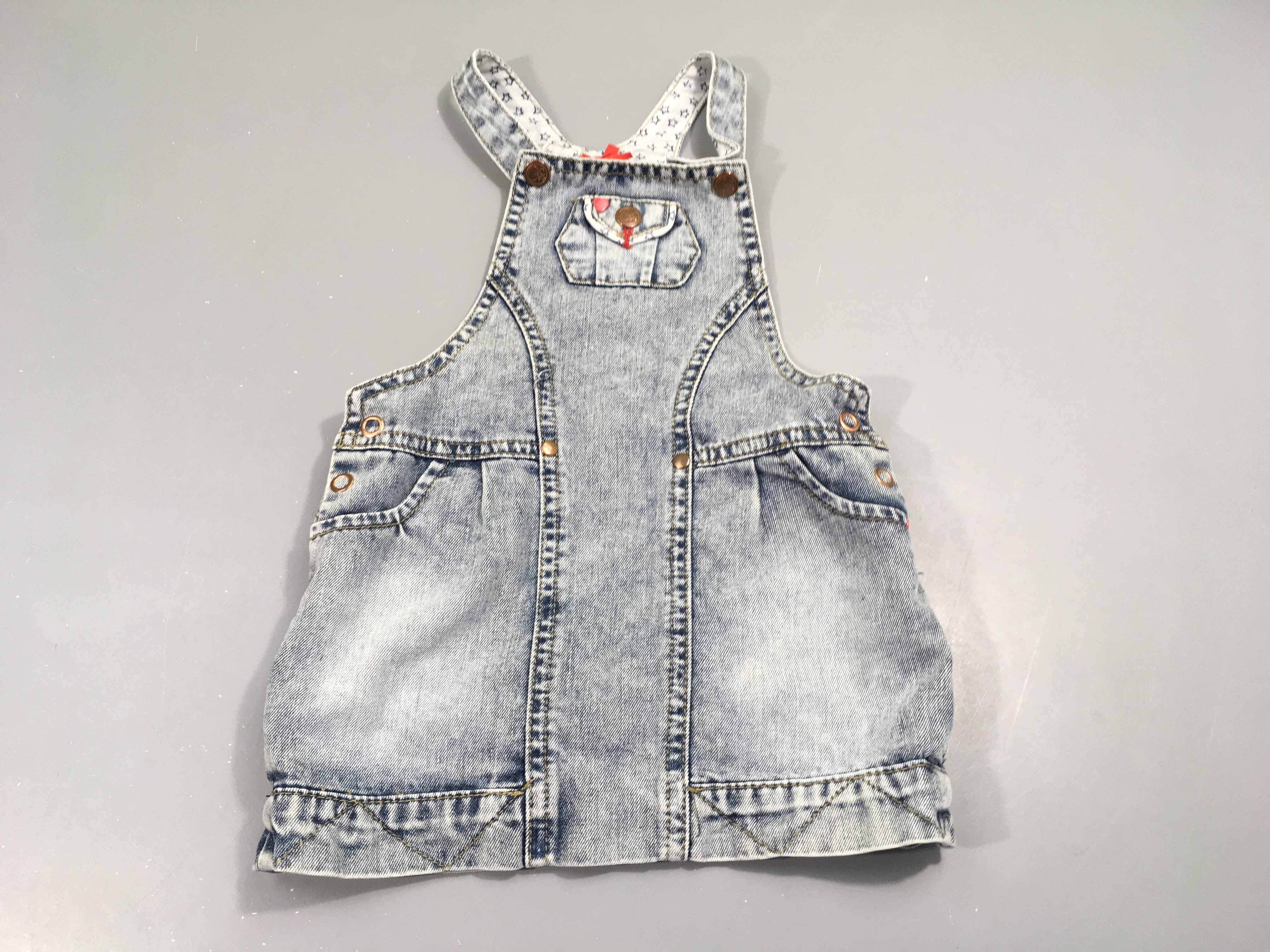 Robe salopette jean delavé