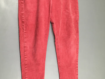 Pantalon velours côtelé rose vif