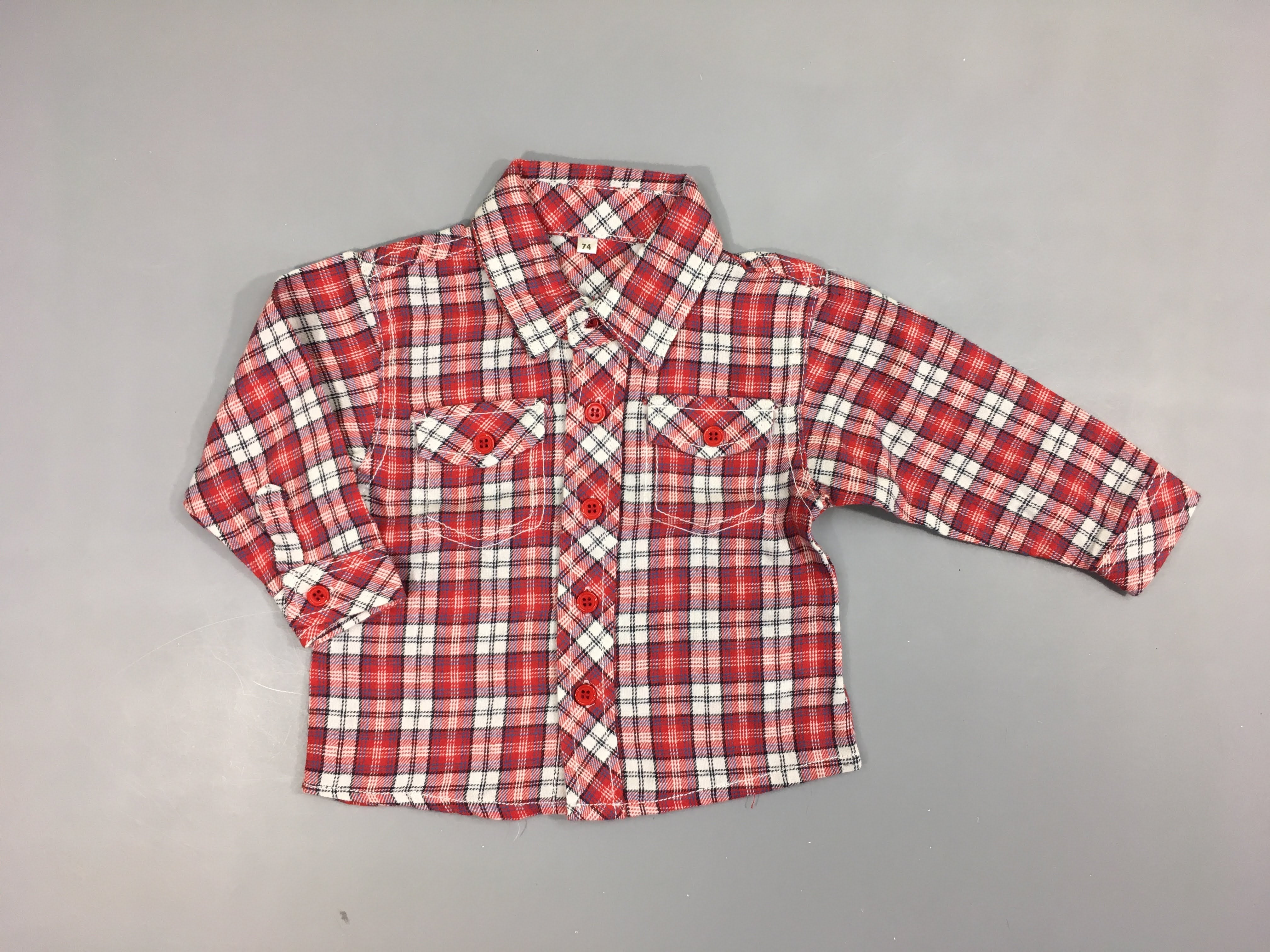 Chemise m.l style flanelle à carreaux rouge-blanc