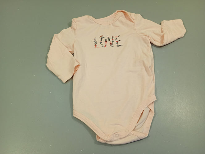 Body m.l rose clair"love", moins cher chez Petit Kiwi