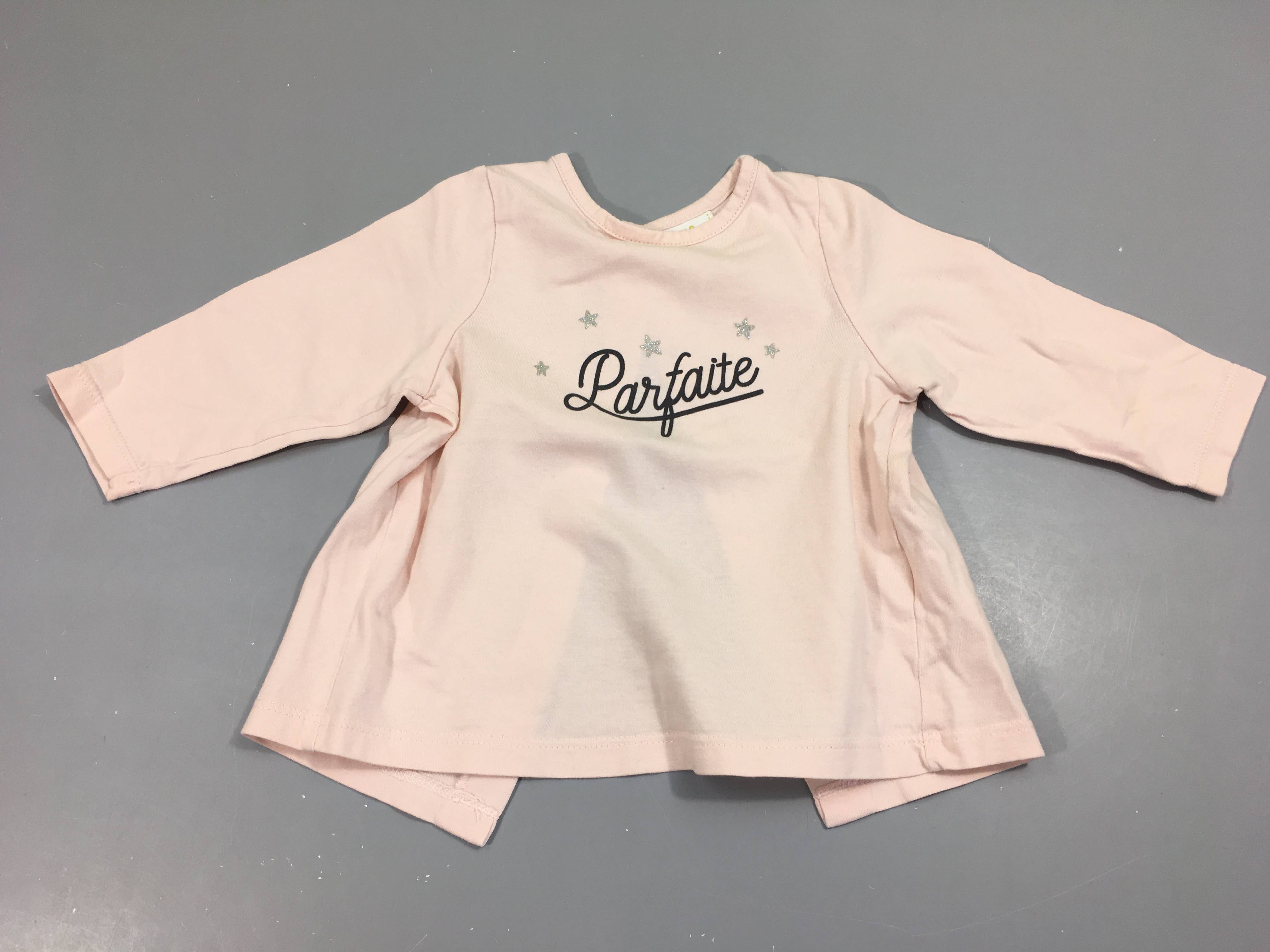 T-shirt m.l pressions dos, rose , parfaite