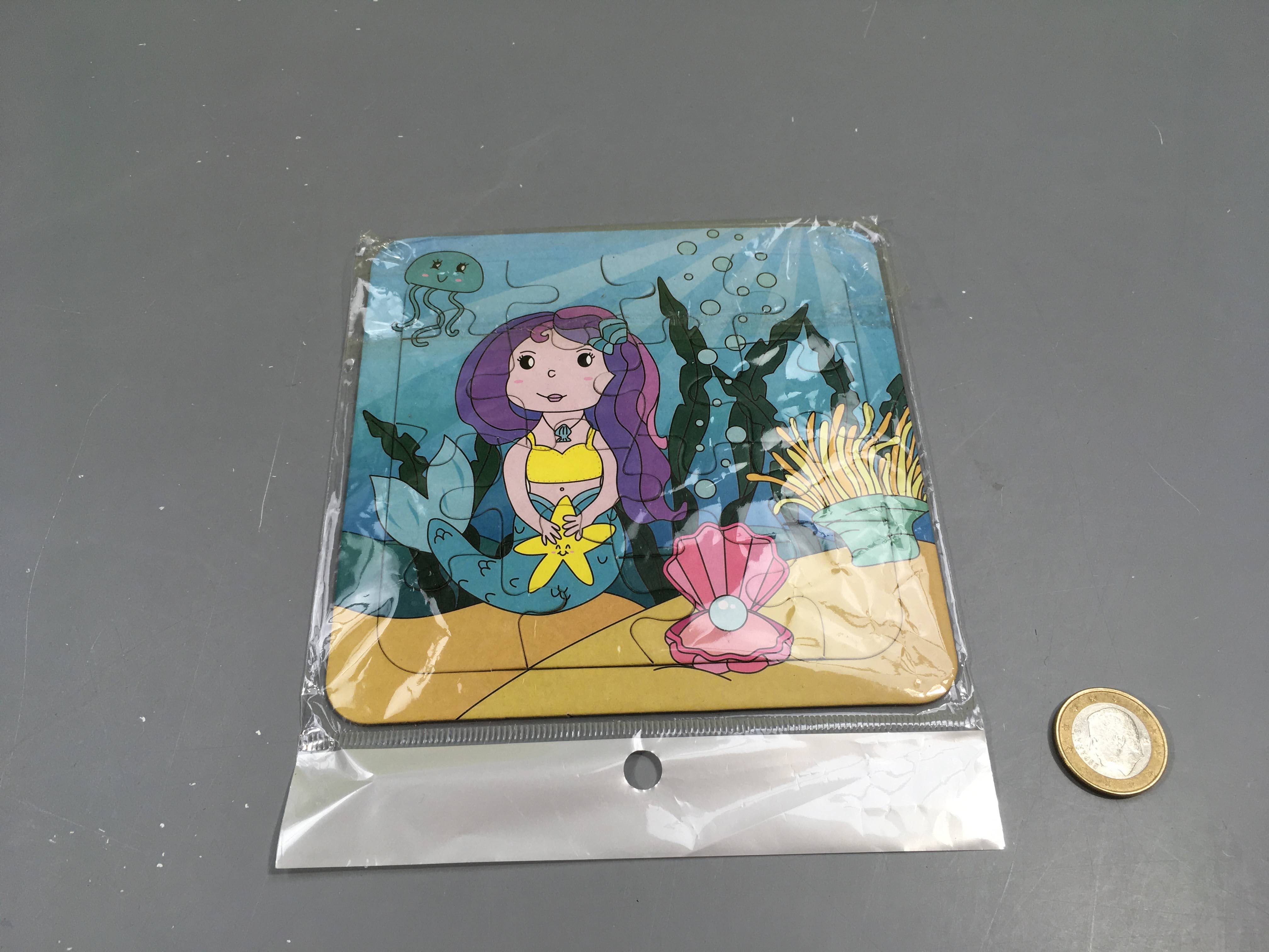 Mini planche puzzle sirène 16 pcs