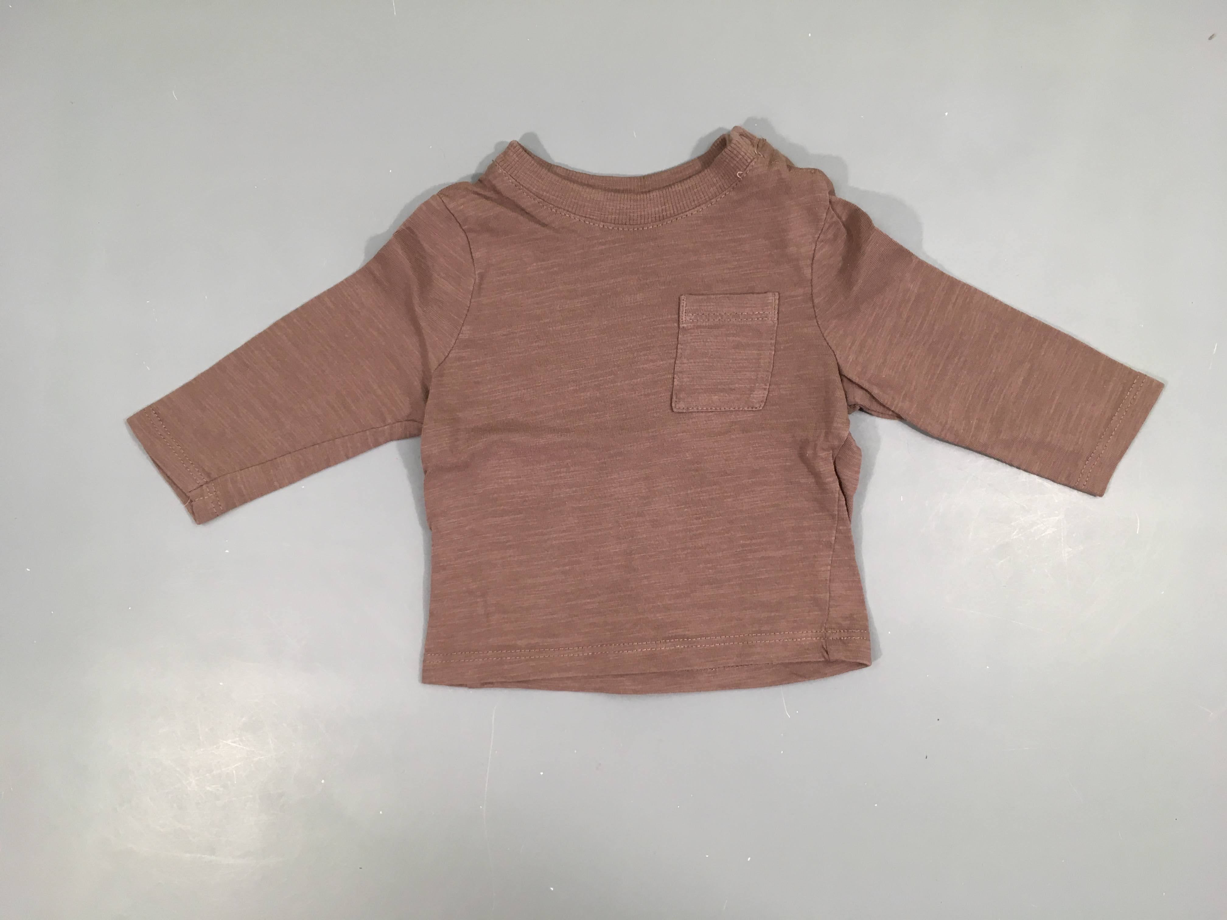 T-shirt m.l parme foncé flammé poche