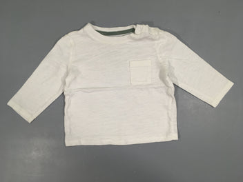 T-shirt m.l blanc flammé poche