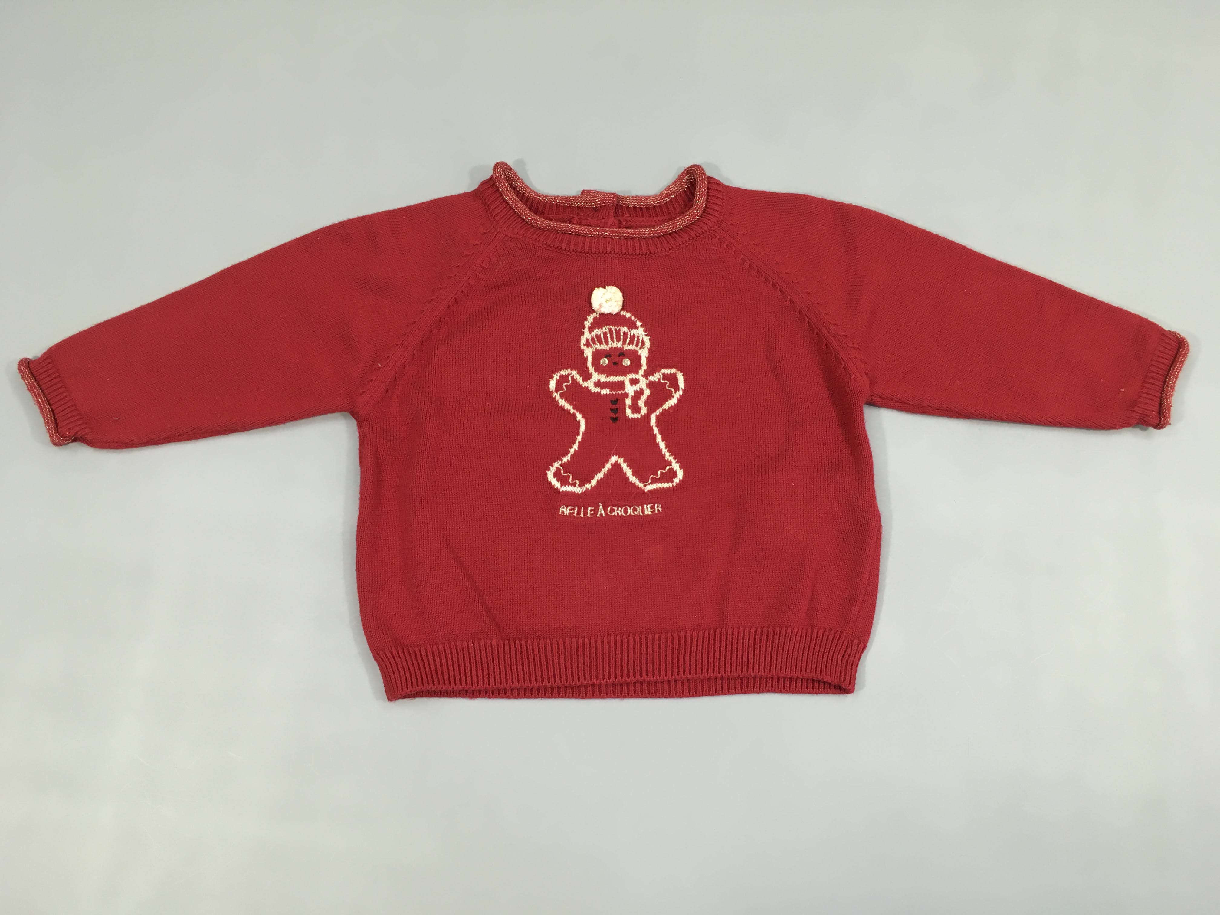 Pull bordeaux petit biscuit