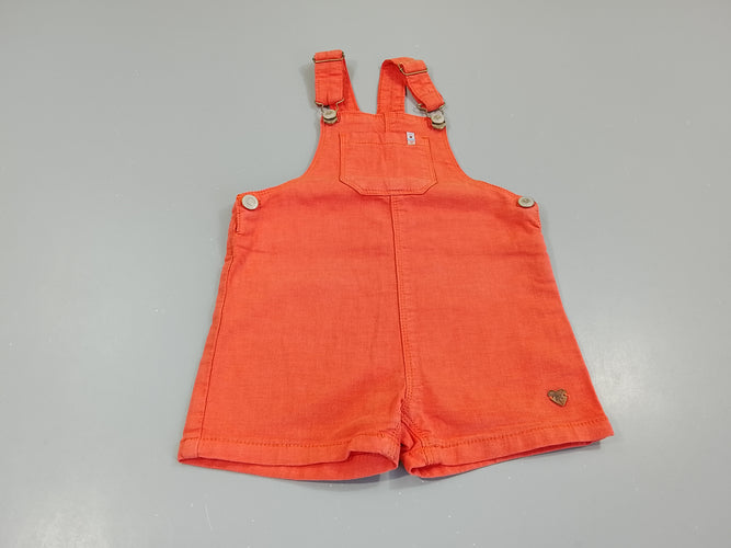 Salopette short orange, moins cher chez Petit Kiwi