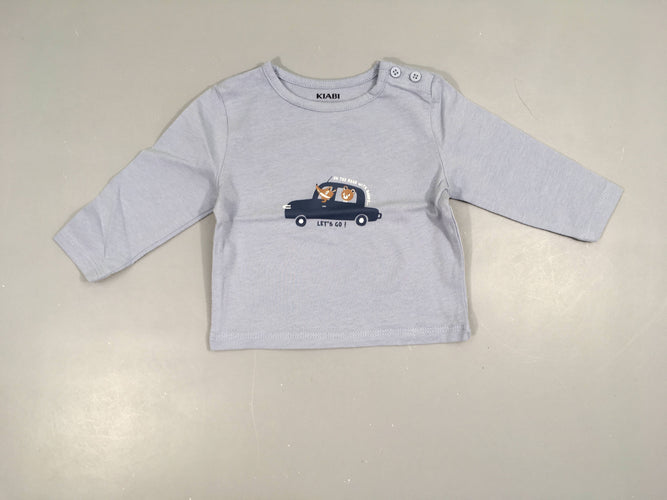 T-shirt m.l bleu Animaux voiture, moins cher chez Petit Kiwi