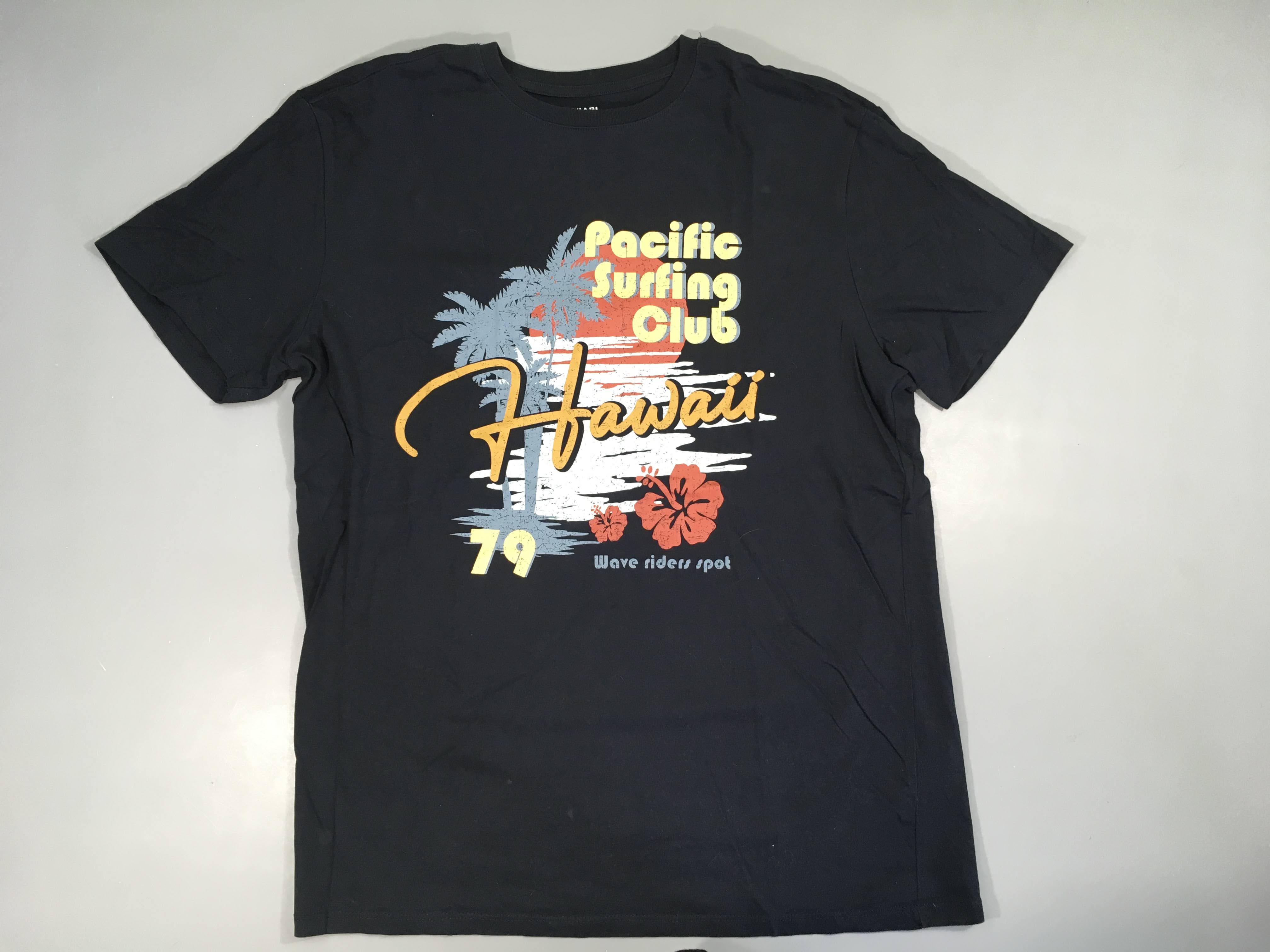 T-shirt m.c bleu foncé Hawaii