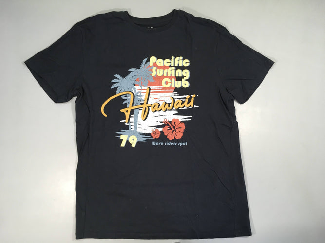 T-shirt m.c bleu foncé Hawaii, moins cher chez Petit Kiwi