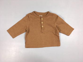 T-shirt m.l brun boutons col