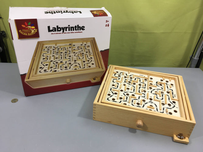Labyrinthe-Jeu d'adresse en bois avec billes métalliques +3a, moins cher chez Petit Kiwi