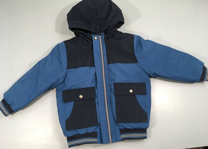 Veste doublée teddy bleue, moins cher chez Petit Kiwi