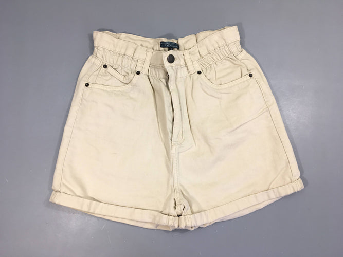 Short beige à revers taille élastique, moins cher chez Petit Kiwi