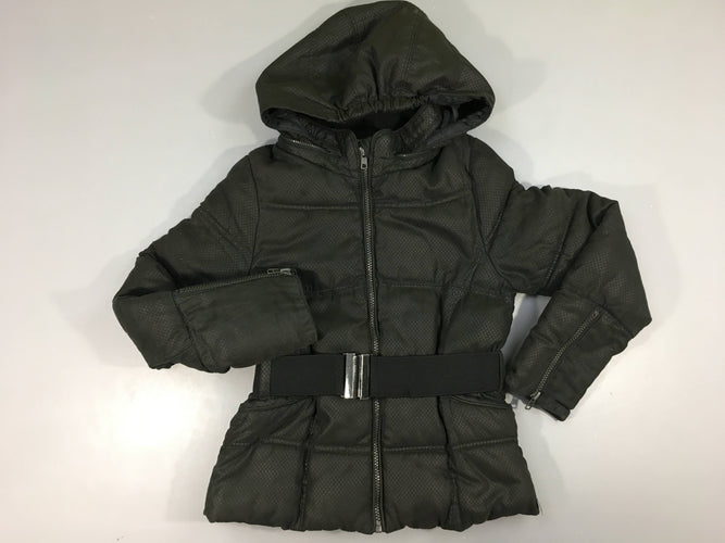 Veste ouatinée à capuche noire motifs étoiles et ceinture (traces d'usure sur le métal), moins cher chez Petit Kiwi