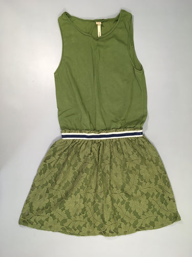 Robe s.m kaki dentelle bas doublée, moins cher chez Petit Kiwi