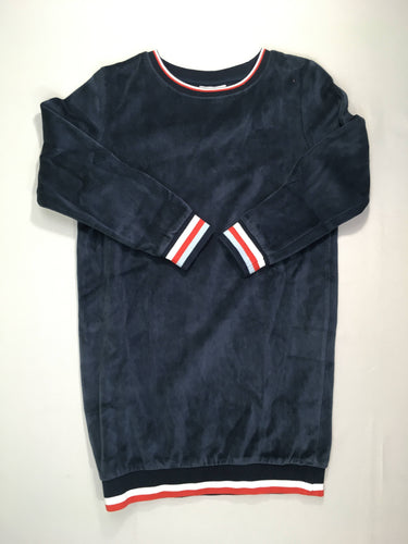 Robe ml velours ras bleu foncé, moins cher chez Petit Kiwi