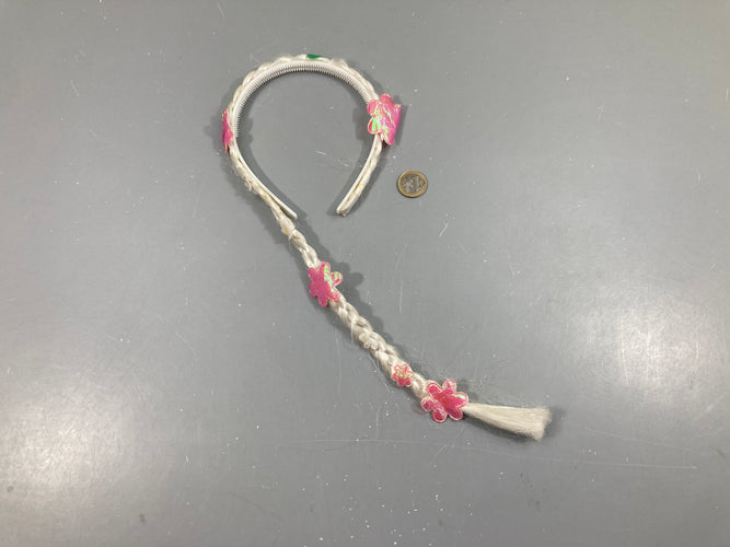 Diademe blanc tresse fleurs, moins cher chez Petit Kiwi