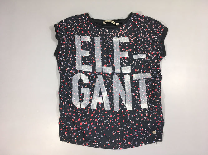 T-shirt m.c bleu foncé Ele-gant motifs, moins cher chez Petit Kiwi