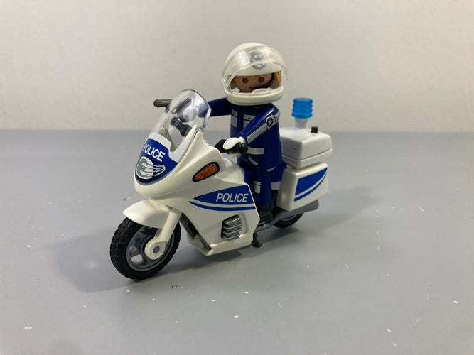Playmobil City Action 5185 Motard de police (lumière clignotante!Non testée manque piles), moins cher chez Petit Kiwi