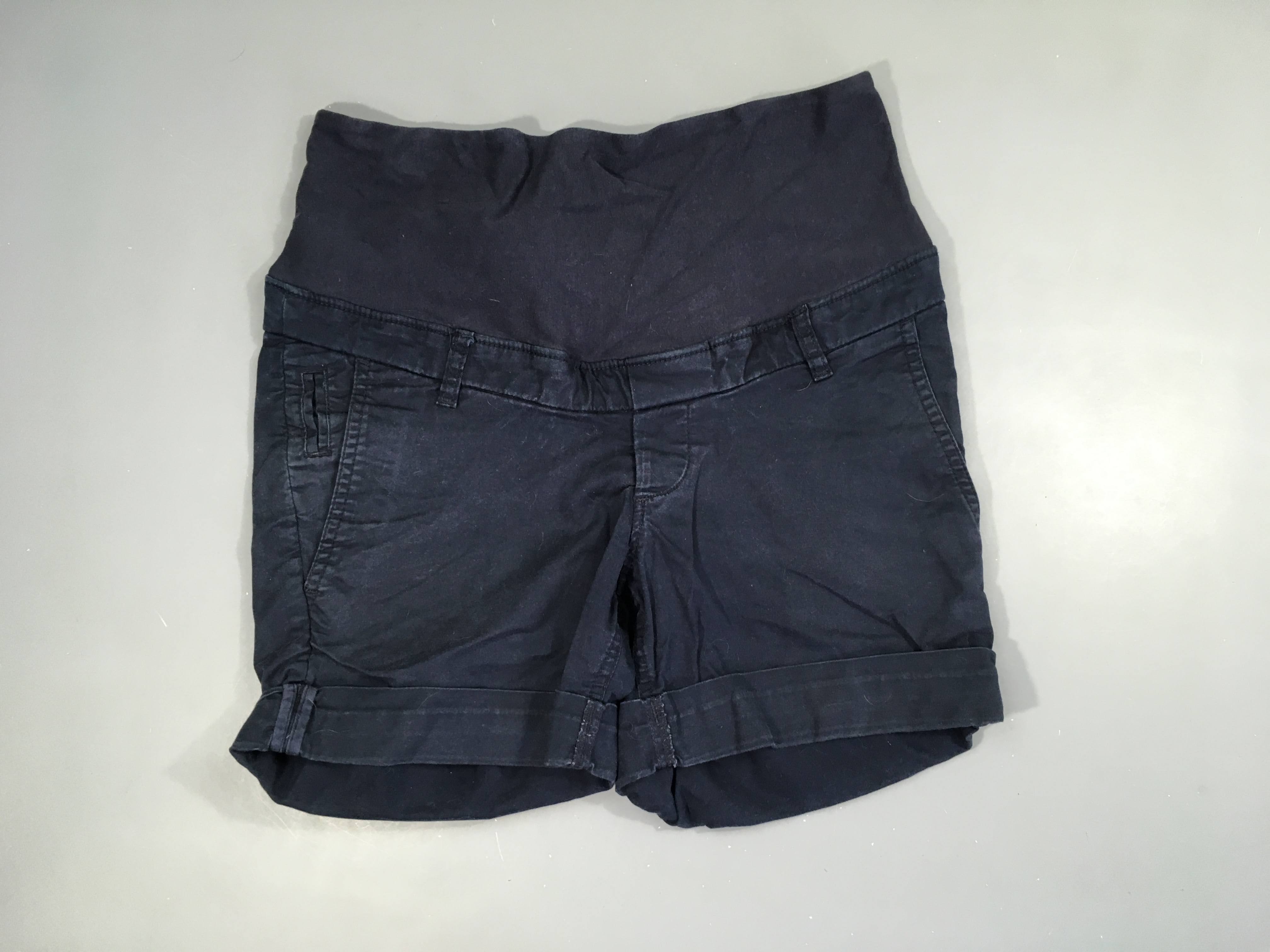 Short chino de grossesse bleu foncé à revers