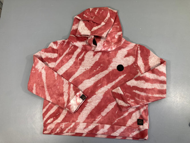 Sweat à capuche batik rouge et blanc, Indian blue jeans, tache sur une manche, moins cher chez Petit Kiwi