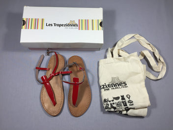 Tropéziennes (Sandalettes) cuir rouge - 35