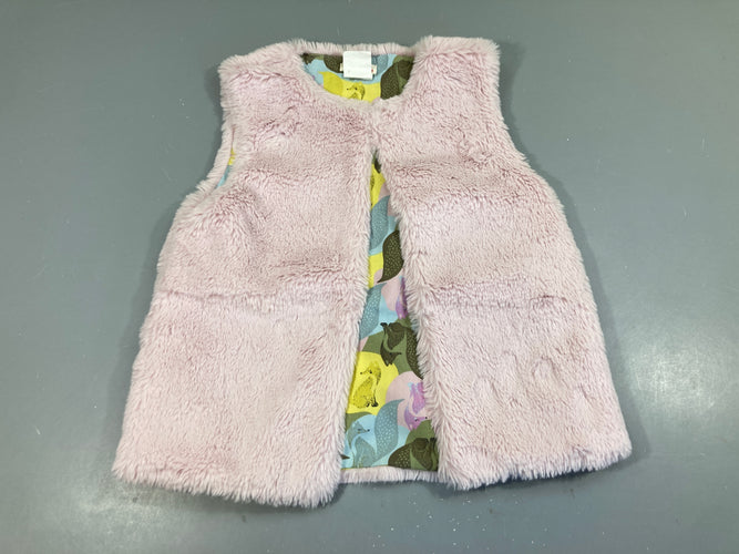 Gilet s.m fausse fourrure rose pâle, moins cher chez Petit Kiwi