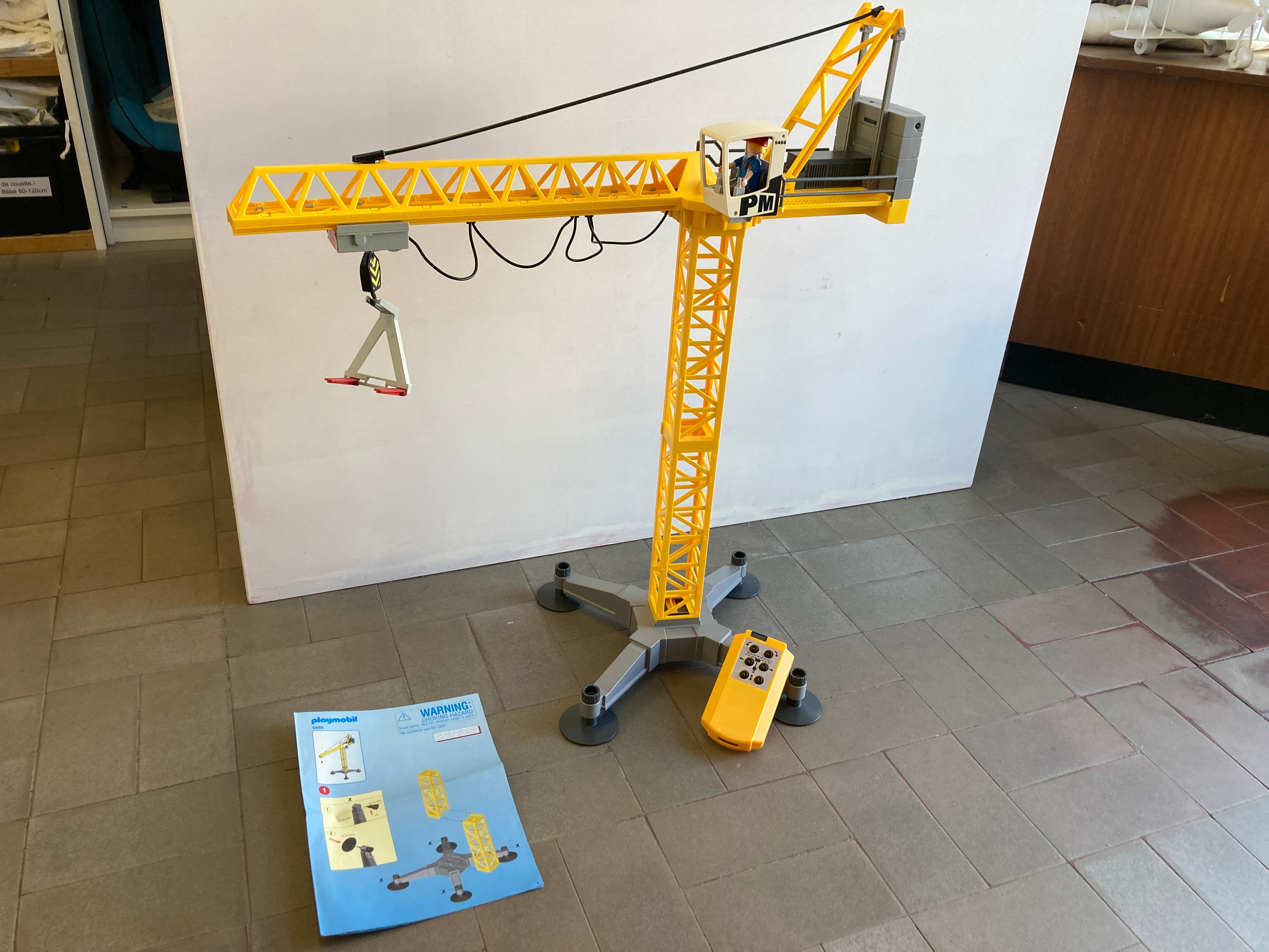 Playmobil 5466 - Grande grue de chantier avec télécommande infrarouge Complet et fonctionne