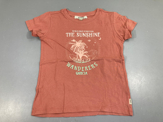 T-shirt m.c jersey vieux rose palmiers, moins cher chez Petit Kiwi