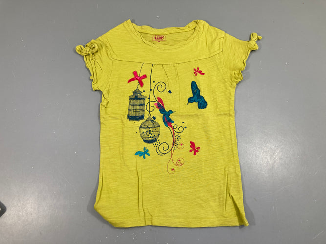 T-shirt m.c jersey vert anis , oiseaux cage bleu, moins cher chez Petit Kiwi