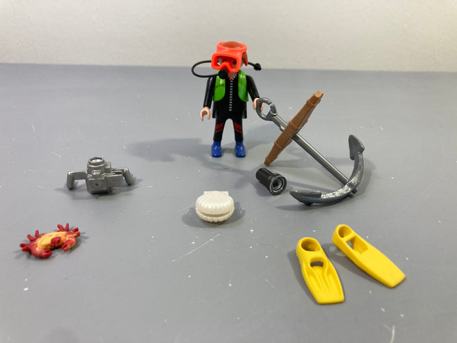 Playmobil - 4786 - Plongeur avec Caméra sous-Marine-Manque vase et accessoires poignets, moins cher chez Petit Kiwi