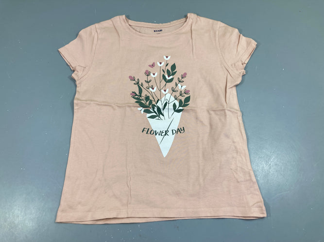 T-shirt m.c jersey rose pâle flower day, moins cher chez Petit Kiwi