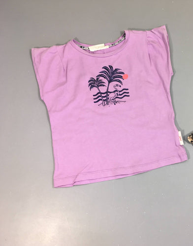 T-shirt m.c mauve flammé palmier sequins, Jubel, moins cher chez Petit Kiwi