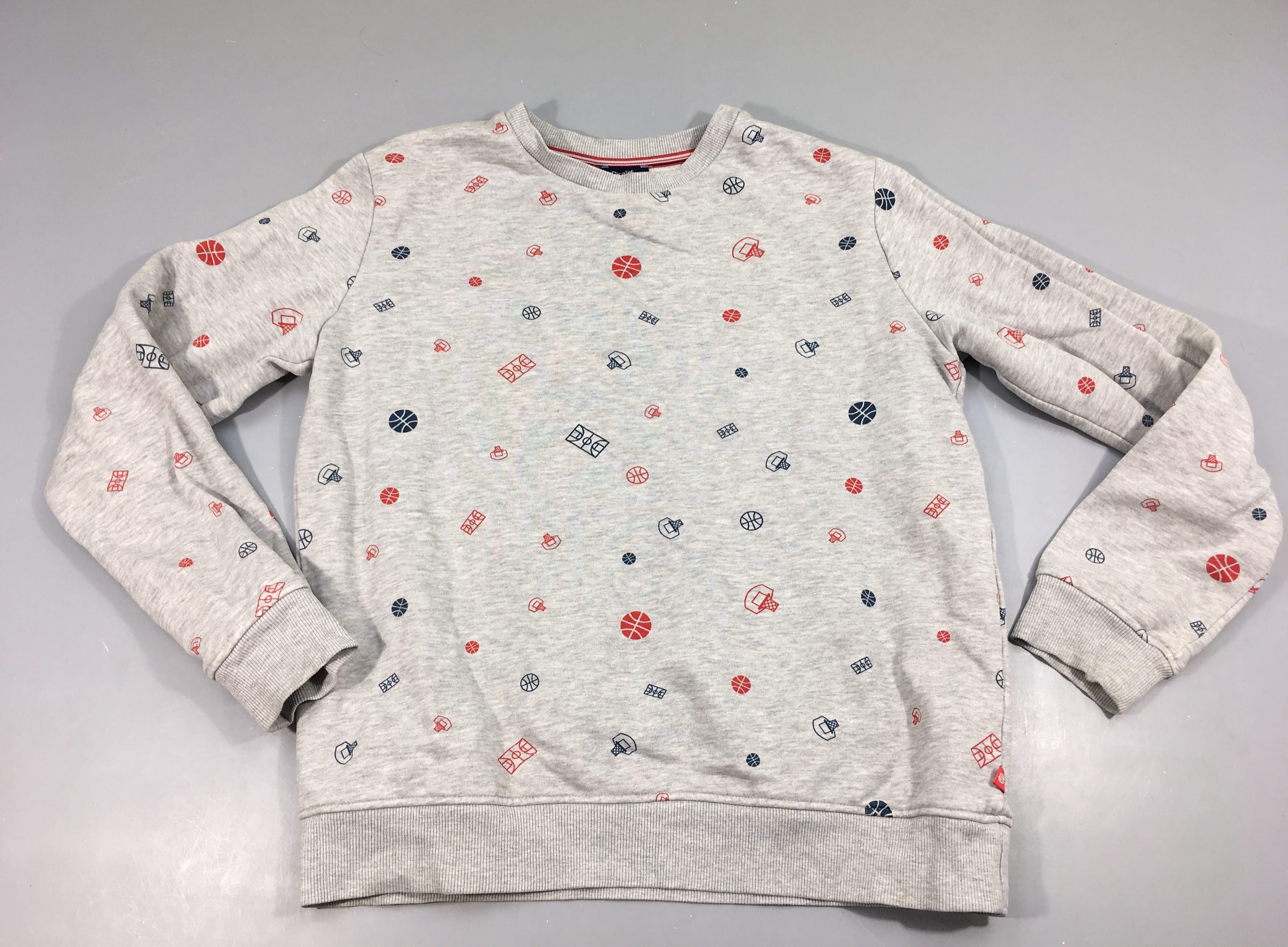 Sweat gris chiné basketball