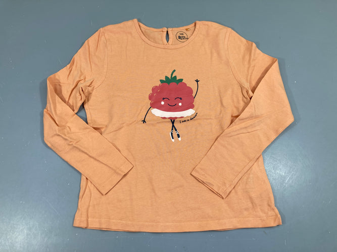 T-shirt m.l jersey orange pâle framboise, moins cher chez Petit Kiwi