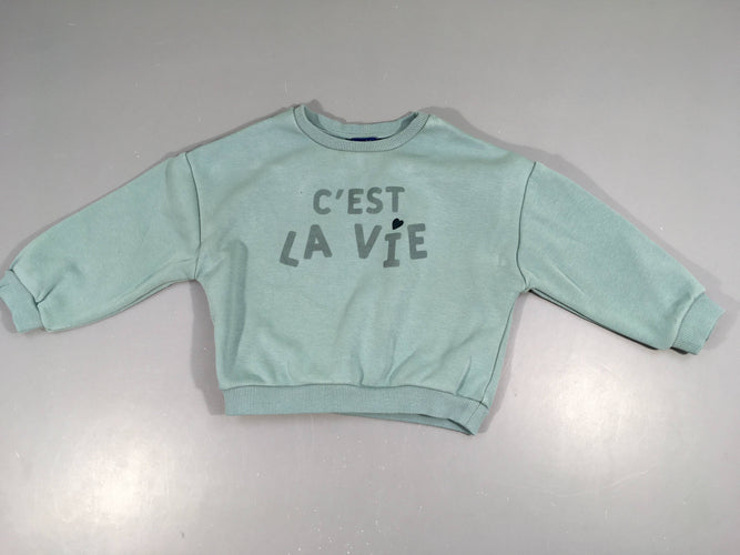 Sweat bleu C'est la vie, moins cher chez Petit Kiwi