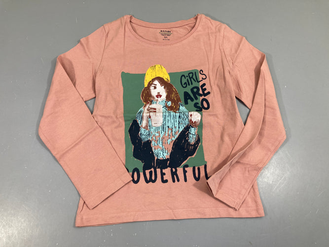 T-shirt m.l vieux rose , girls are so powerful, moins cher chez Petit Kiwi