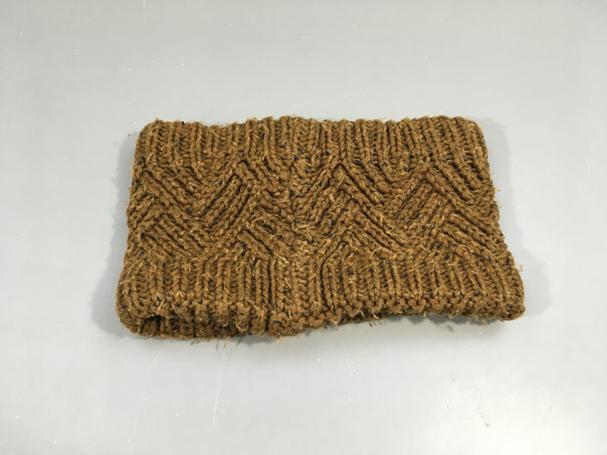 Tour de cou brun chiné doublé polar, bouloché, moins cher chez Petit Kiwi