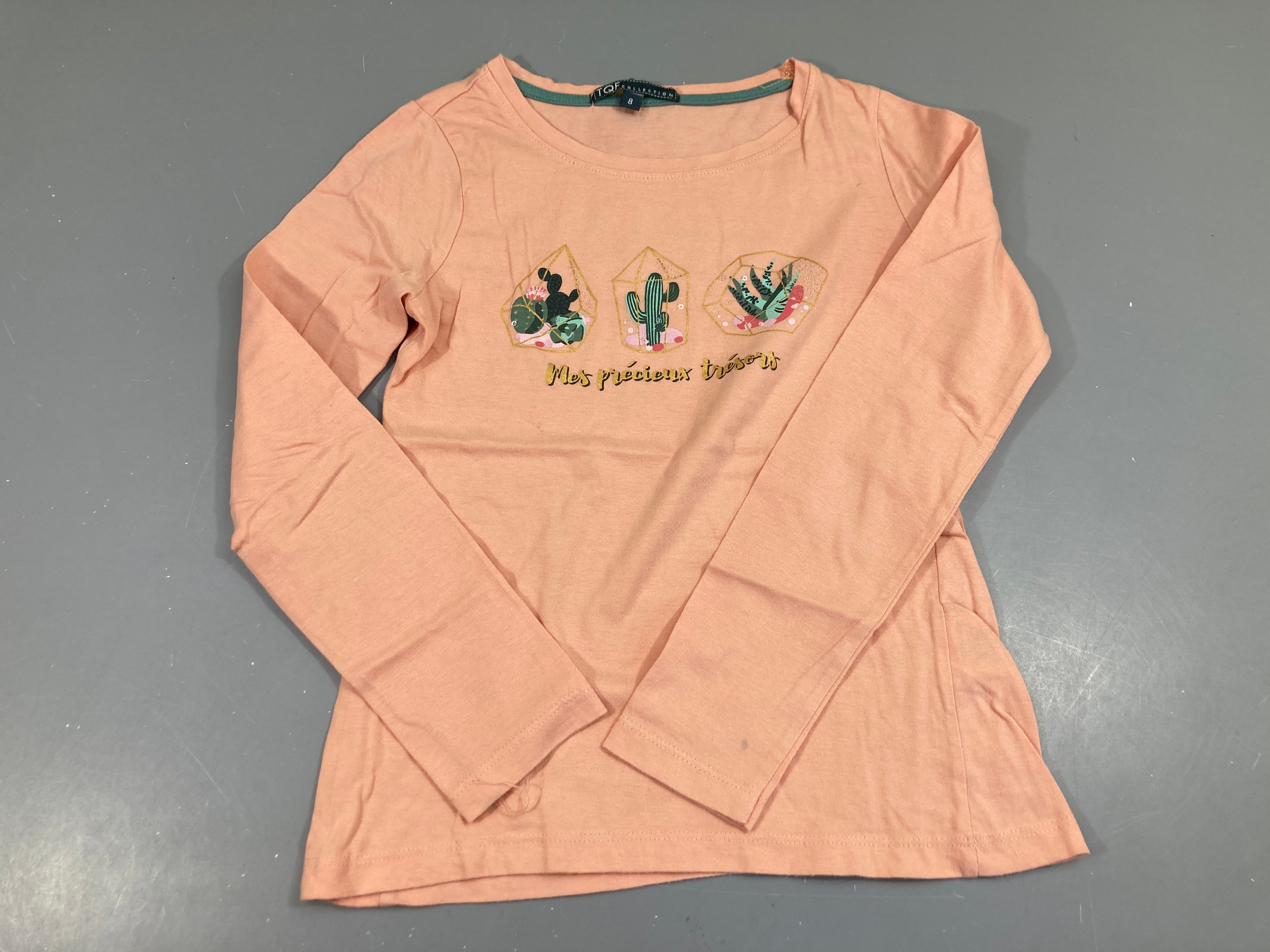 T-shirt m.l orange pâle cactus