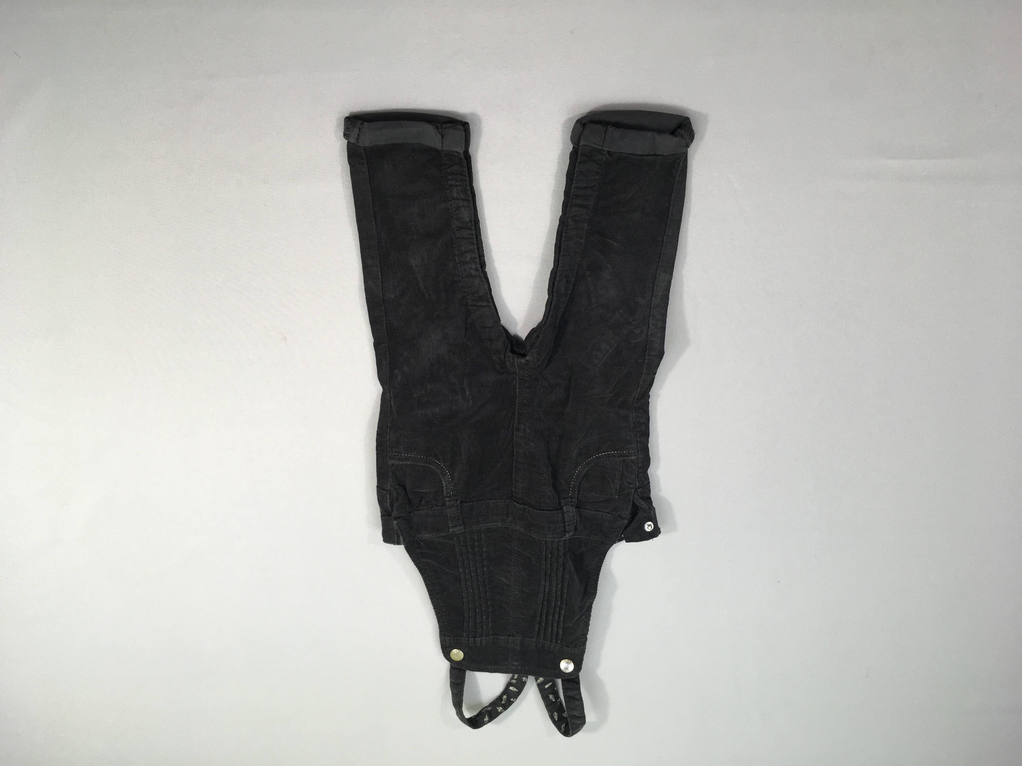 Salopette velours côtelé gris foncé à revers