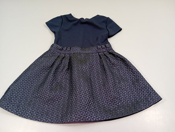 Robe m.c bleu marine, dessous texturé, moins cher chez Petit Kiwi