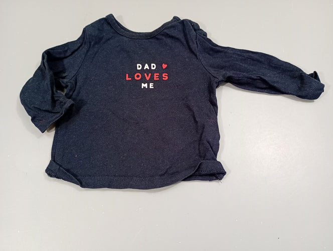 T-shirt m.l bleu marine  'Das loves me", moins cher chez Petit Kiwi