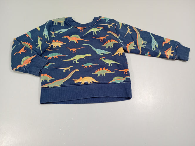 Sweat bleu marine , dinosaures, moins cher chez Petit Kiwi