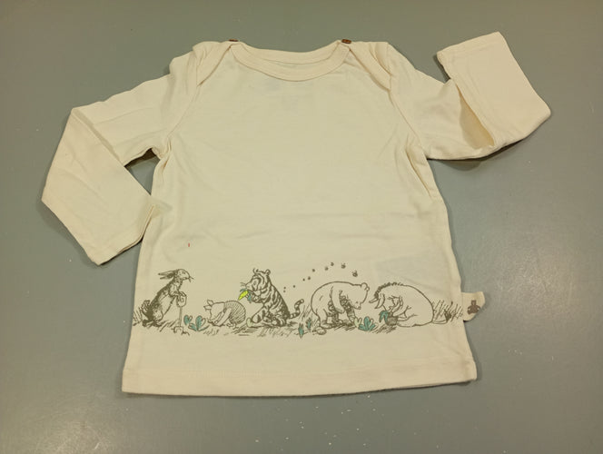 T-shirt m.l écru, personnages de Winnie l'ourson., moins cher chez Petit Kiwi
